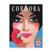 コルドバ，スペイン，美しい女性の顔，花