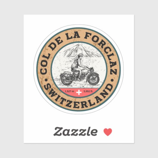 コルドラフォルクラツスイスアルプスのオートバイの贈り物 シール (シート)