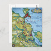 コルナ海戦の地図 ポストカード (正面/裏面)