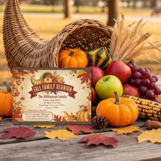 コルナ素朴コピア秋懇親会招待状 シーズンカード