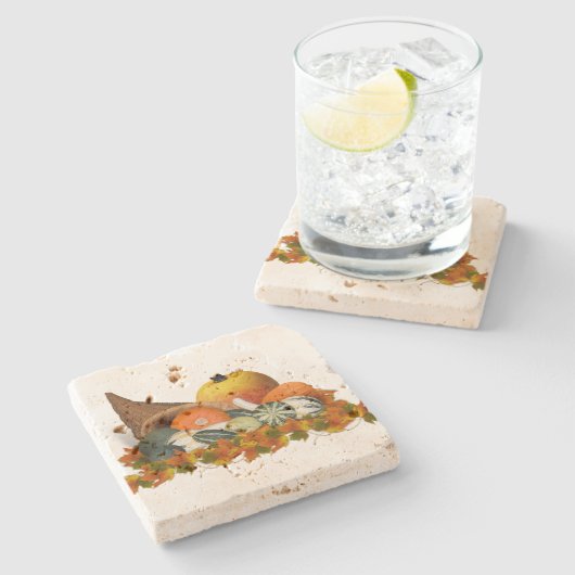 コルヌコピアと秋グルズ ストーンコースター (横)