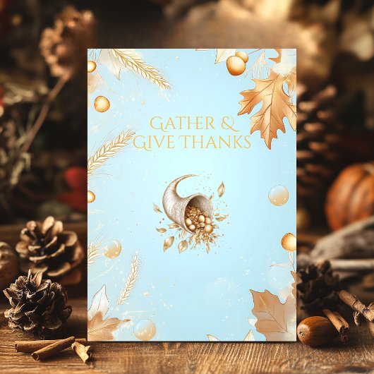 コルヌコピアと銅とのブルゴーニュ感謝祭 招待状