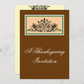 コルヌコピアのヴィンテージの感謝祭のカスタムの招待状 招待状 (正面/裏面)