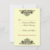 コルヌコピアのヴィンテージの感謝祭RSVPカード 出欠カード (裏面)