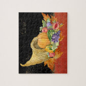 コルヌコピアの秋の収穫はザクロのブドウを去ります ジグソーパズル (縦)