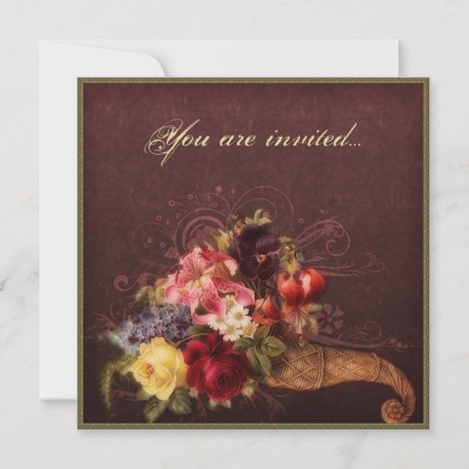 コルヌコピアの花束 招待状 (正面)