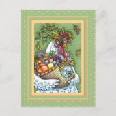 コルヌコピアヘン、感謝祭チキン秋収穫 シーズンポストカード (正面)