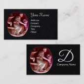 コルヌコピアモノグラムアンリケレッドブラック紙 名刺 (正面/裏面)