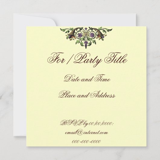 コルヌコピアヴィンテージ感謝祭アート招待状 招待状 (裏面)