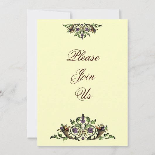 コルヌコピアヴィンテージ感謝祭カスタム招待状 招待状 (正面)