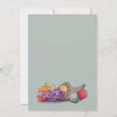 コルヌコピア感謝祭ギャザリングディナー 招待状 (裏面)