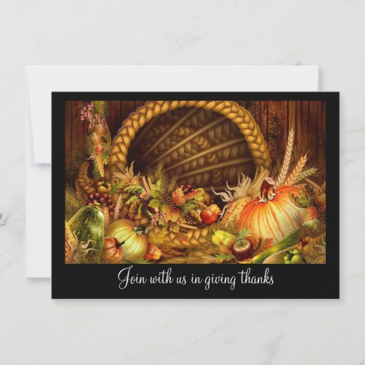 コルヌコピア感謝祭ディナーパーティー 招待状 (正面)