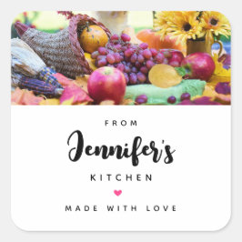 コルヌコピア秋ハーベストシェフテーブルキッチン スクエアシール