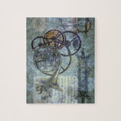 コルヌコピア、フレンチ・ホルンのSteampunkのファンタジー ジグソーパズル (縦)