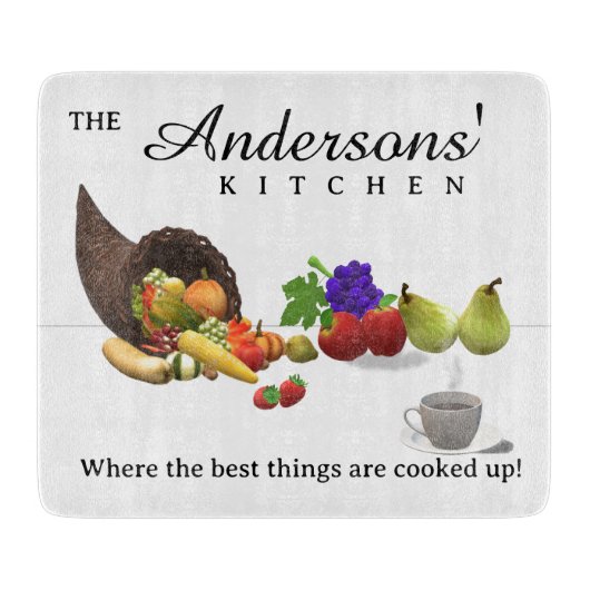 コルヌコピパーソナライズされたアをテーマにした カッティングボード (正面)