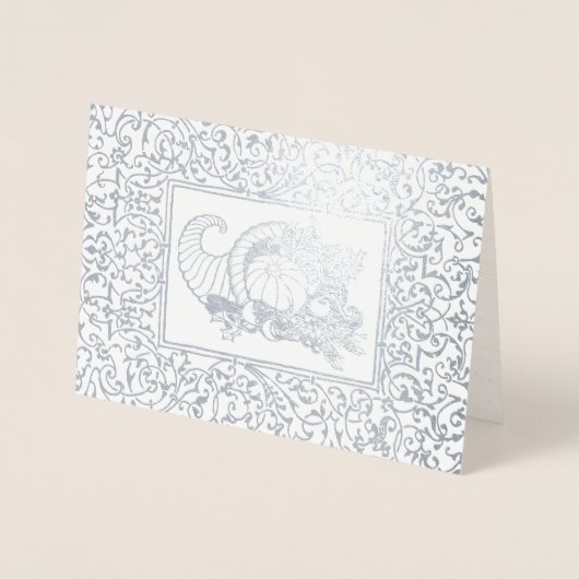 コルヌコピ実在アフォイル感謝祭ディナー招待状 箔カード (正面)