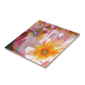 コルネリアパステルピンクのローズウォーターカラーアート タイル (側面)