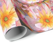 コルネリアパステルピンクのローズウォーターカラーアート ラッピングペーパー (ロールコーナー)