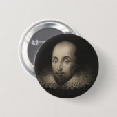 コルネリウスジャンセン著ウィリアム・シェイクスピア劇作家 缶バッジ (正面&裏面)