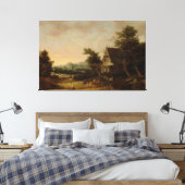 コルネリス・バンの農民のコテージと丘の風景 キャンバスプリント (インサイチュ (寝室))
