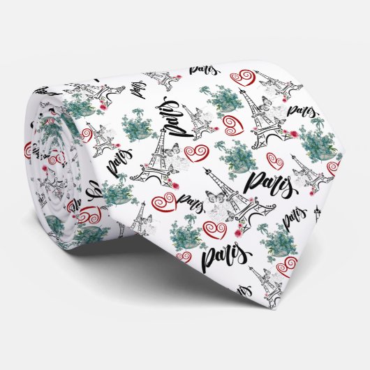 コルバタ・デ・パリズ・コン・ラ・トーレ・エッフェル・イ・コラソネス ネクタイ (ロール)