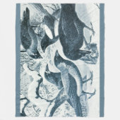 コルビッド – ブラックバード・カラス、ラヴェンス フリースブランケット (正面)