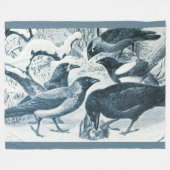 コルビッド – ブラックバード・カラス、ラヴェンス フリースブランケット (正面(横))