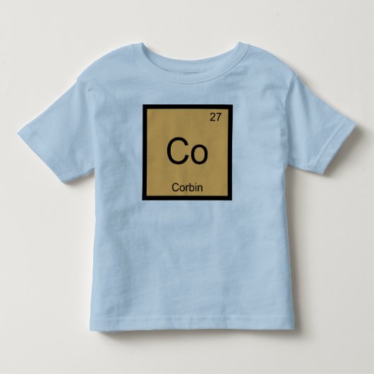 コルビン名 化学元素 周期表 トドラーTシャツ (正面)