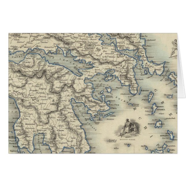 コルフとスタンパリアのインセットマップを持つギリシャ (正面横)