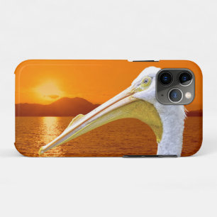 コルフのアメリカの白いペリカンの夕日 iPhone 11 PROケース