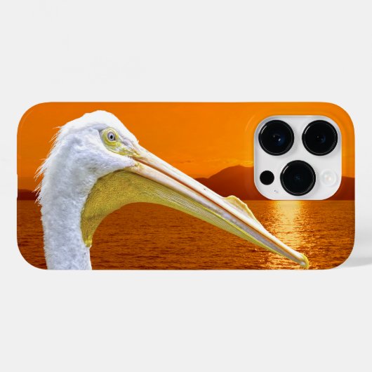 コルフのアメリカの白いペリカンの夕日 Case-Mate iPhoneケース (裏面 (横))