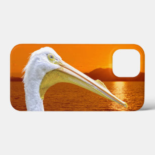 コルフのアメリカの白いペリカンの夕日 iPhone 13 MINIケース