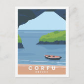コルフギリシャ有名な旅行プレイスイラストレーション ポストカード (正面)