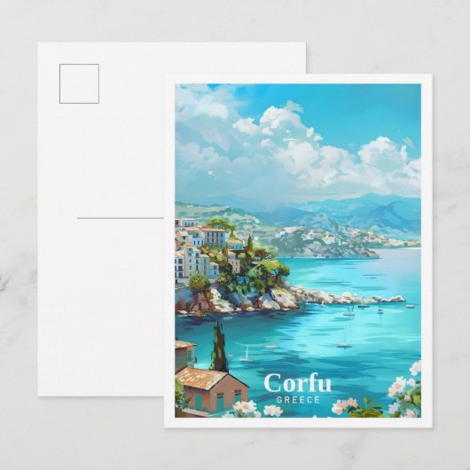コルフギリシャ美術ヴィンテージ旅行 ポストカード (正面/裏面)