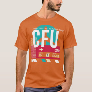 コルフギリシャCFU空港コード手荷物ラベル Tシャツ