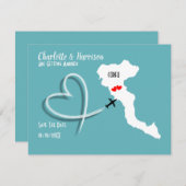 コルフーでの結婚式場 Save The Date セーブザデート (正面/裏面)