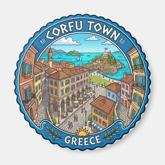 コルフ島旧市街 ギリシャ マグネット (正面)