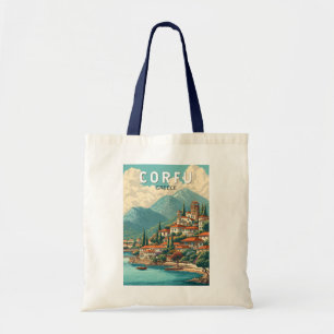 コルフ島 ギリシャ イラスト 旅行 アート ヴィンテージ トートバッグ