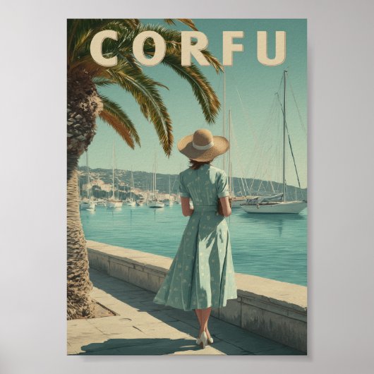 コルフ島 50年代 ビンテージ旅行 ポスター (正面)
