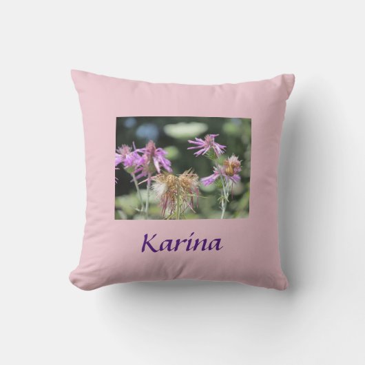 コルフ薄紫野草 クッション (正面)