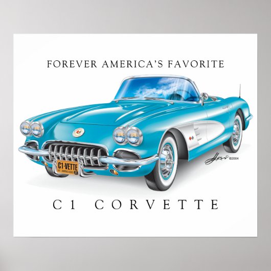 コルベエレガントットC1イラストのカスケードカラー ポスター (正面)