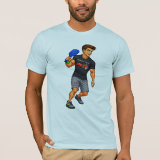 コルベットのバスフィッシングシャツを着てピックルボールをプレイする男性 Tシャツ