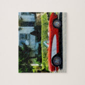 コルベットの赤と白のコンバーチブル ジグソーパズル (縦)