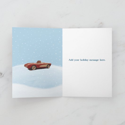 コルベット式のクリスマス折り返しグリーティングカード カード (内部)