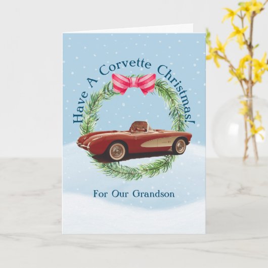 コルベット式のクリスマス折り返しグリーティングカード カード (黄色い花)