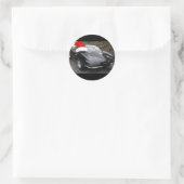 コルベット黒割り窓/クリスマス ラウンドシール (バッグ)