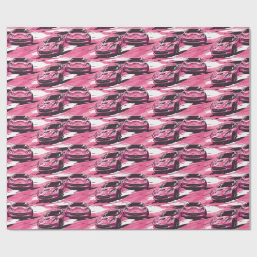 コルベットC7ピンクラップ紙 ラッピングペーパー (フラット)