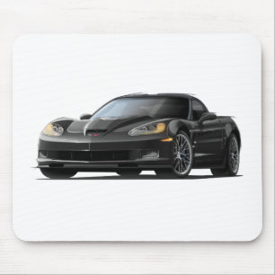 コルベットZR1の黒い車 マウスパッド