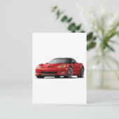 コルベットZR1レッドカー ポストカード (スタンド正面)