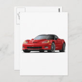 コルベットZR1レッドカー ポストカード (正面/裏面)